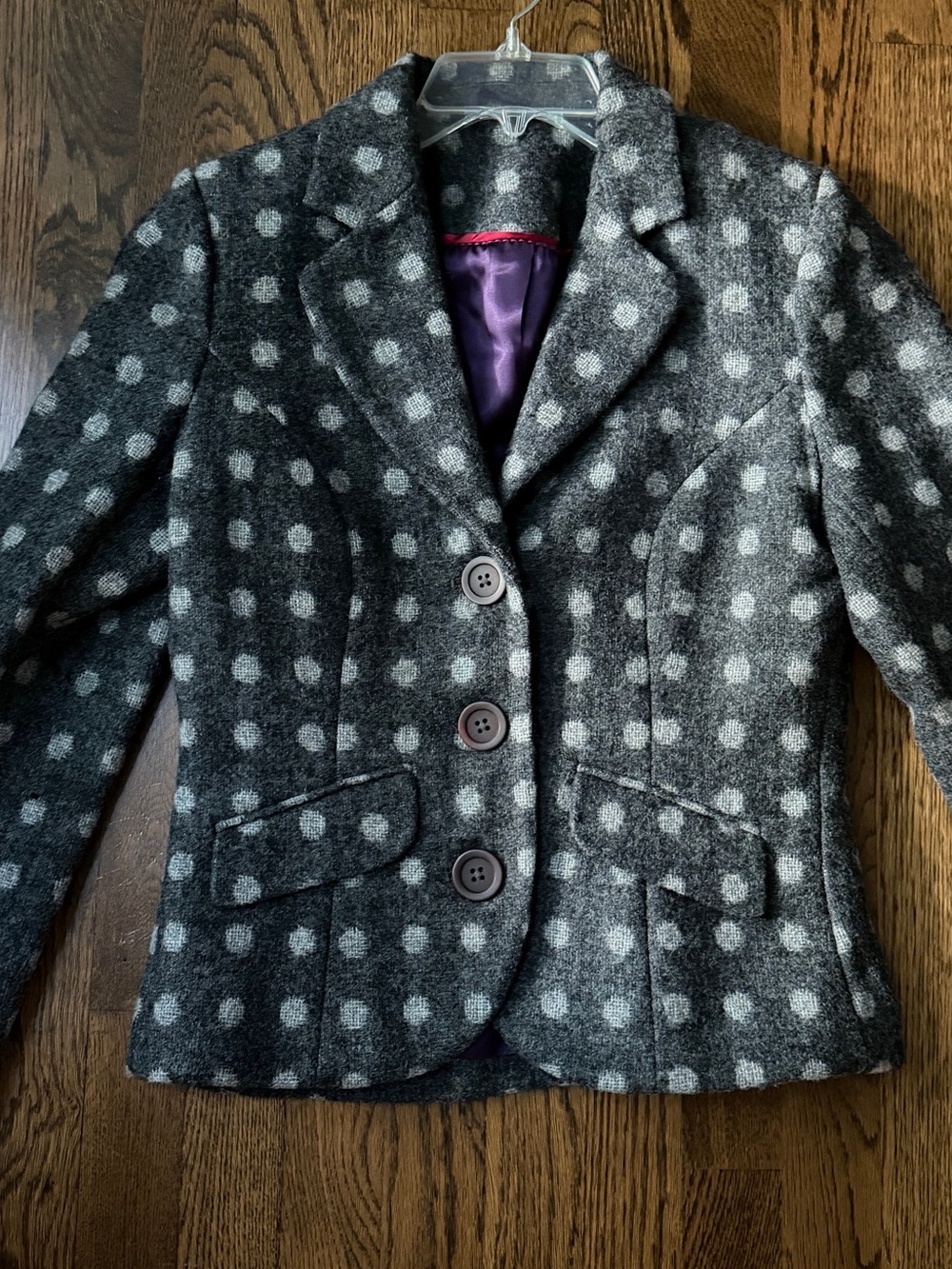 The cutest Boden gray polka dot blazer!  Dress up or down!